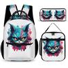 WECECE Set Zaini Rainbow Bambina 3 Pezzi con Borsa Termica e Astuccio, Borsa Scuola Colourful Landscape Ragazzo 6-10 Anni per Back to School