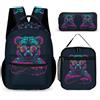 WECECE Borsa Scuola Cat Ragazze con Borsa Termica e Astuccio Matite, Set di Zaino Kitten Ragazzo 7-11 Anni per Rientro a Scuola