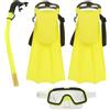 GALPADA Set Snorkeling Ragazzo Ragazza Maschera e Pinne Snorkeling, Occhialini Nuoto Ragazzo Ragazza, Scarpe da Immersione Taglia 30-35 per Vacanze Estive e Attività Oceaniche