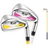 golfuwo #S, mazza da golf in ferro, con manico in carbonio, per destrorsi, per ragazzi e ragazze, sport all'aria aperta #S (nero, 9-12 anni)