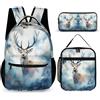 WECECE Zaino Scuola Cosmos Ragazzi con Borsa Termica e Astuccio, Set Zaini Planet Bambini 8-15 Anni per Elementare Media, Capiente per Libri Quaderni e Accessori Scolastici