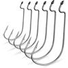 CVHfhjTG ami da Pesca, Ami da Pesca 10 Pezzi a Verme a manovella Jig Amo a Big Bass a in Acciaio ad Alto tenore di Carbonio Nero con ardiglione for Esche morbide(2 0)