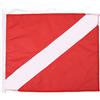 Gucagle Bandiera da immersione International Scuba Diving Apnea Diver Down Boat Flag con galleggiante Rosso Bianco Legatura Tipo di corda Materiale in nylon per sport subacquei Attività