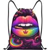HLBSDM Borsa sportiva da palestra con coulisse e motivo a squame di sirena glitterate marroni, zaino da yoga per adulti, 14x16,9 pollici, taglia media.