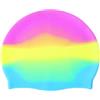 tabecou Cuffia da nuoto in silicone per uomo e donna, impermeabile, unisex, per adulti, antiscivolo, alta elasticità, ideale come regalo per nuotatori, colore: viola-giallo