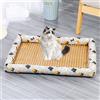 Lukery Cuscinetti Refrigeranti in bambù per Gatti e Cani, Estate Portatile Materasso Tappetino Refrigerante Lavabile Tappetino Animali per la Casa e in Viaggio (60x45cm,Gatto Grigio)