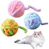 Marjoramy 3 Pezzi Gatto Giocattolo: Palla Di Lana Divertente Con Campana, Colorata Filato Di Lana Palle Con Corda, Pet Mastica Palla Scratch Giocattoli Per Gattino