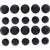 HEITIGN Bigodini in Silicone 20 Pezzi Neri Fai da Te Grandi Bigodini Flessibili per Capelli Kit Rullo per Capelli Riutilizzabile Arricciacapelli a Fungo Strumento per Parrucchieri Rullo per Capelli per Donne