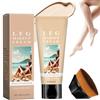 BASTOUR Correttore Gambe e Corpo, Crema Colorata Gambe con Pennello Fondotinta Lozione, Crema Effetto Calze Invisibili, Fondotinta Gambe Waterproof per Leg MakeupConcealer Copertura del Tatuaggio (01)