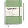 LEUCHTTURM1917 Taccuino A5 Copertina rigida, 251 pagine, Puntinato, Sage | cucitura a filo per apertura in piano, adatto al Bullet Journal, 2 segnapagina, tasca a soffietto