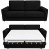 Baldiflex - Divano Letto 2 Posti con Materasso Matrimoniale 140x190 cm Ortopedico, Maragià, Prontoletto RICHIUDIBILE con Rivestimento SFODERABILE e Lavabile, Nero