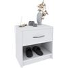 Arreditaly Comodino Con Cassetto E Vano Giorno Per Camera Da Letto Cameretta Ragazzi Studio Ingresso Comò Settimino Zona Notte 39 x 41 x 28 Cm Colore Bianco