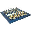 Italfama Lusso Ottone Set di Scacchi Oro Argento Placcato Con Olmo Tavola 42cm