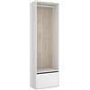 DEKIT GRUPO RIMOBEL SUIT - Armadio-vestito con scarpiera e retro reversibile - BIANCO/ROVERE NATURALE - 205 x 60 x 45 cm