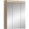 xonox.home Lambada - Armadietto a specchio per il bagno, in rovere Sonoma chiaro Nb.(corpo) ca. 60 x 77 x 21 cm con grande superficie a specchio