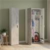 Dmora Armadio Multiuso Grande Busby 121x182h cm Bianco Modulabile 6 Ripiani, 3 Ante