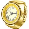 OIDEA Orologio da donna con anello elastico - Orologi da dito rotondo al quarzo analogici in scala di numeri arabi in acciaio inox regali per mamma fidanzata, oro
