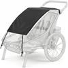 WOKICOR Parasole Passeggino Universale, Telo Sole Passeggino UPF 50, Ombrellino Parasole Passeggino Regolabile, Ombrellino per Passeggino Pieghevole, Lavabile e Impermeabile, Nero