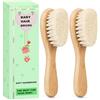 Molylove Spazzola per capelli per bambini, spazzola per capelli del bambino in legno con setole morbide di capra - spazzola morbida per bambini per neonati e bambini piccoli - spazzola per capelli 2