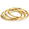 Dankadi Bracciale rigido lucido rotondo largo 4 mm in 925 argento per donna, set bracciale placcato oro liscio semplice classico Φ 60-65-68 mm per regalo di compleanno festa della mamma amica