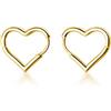 SLUYNZ 925 Argento Sterlina 1.6CM Orecchini a Cerchio a Cuore per le Donne Ragazze Adolescenti Dolce Amore Cuore Orecchini Goccia (C-Gold Plated)