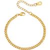 U7 Bracciale Uomo Oro a Catena Cubana Larghezza 3mm Lunghezza 21cm Bracciali Uomo Acciaio Inossidabile Placcato Oro Braccialetto Donna Regalo Compleanno Natale