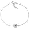 Amen Bracciale in argento 925 della collezione San Valentino 2024 con zirconi bianchi color rodio 16 + 3 cm charm diametro 8 mm, argento sterling