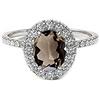 Vml Jewellers Creato pietre ovale sfaccettato quarzo fumé anello - anello d'argento 0,925 quarzo fumé marrone pietre preziose anello - gioielli accessori regalo per la fidanzata