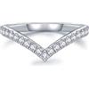 IMOLOVE Moissanite Fede nuziale curva da donna, fedi nuziali, colore D, VVS1, in argento Sterling con diamante creato in laboratorio, anello di fidanzamento Half Eternity, impilabile, anello di
