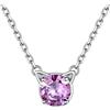 ChicSilver Collana Argento 925 con Pietra di Nascita Giugno Alessandrite Collane Gatto da Donna Argento con Pietra Portafortuna Catena 40+5 cm Regolabile con Confezione Regalo