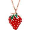 Niaspi Graziosa collana a forma di fragola per donne e ragazze, in argento Sterling 925, smaltata, realistica, con ciondolo a forma di fragola, mini olio rosso, per compleanno, Pasqua, per figlia e nipote