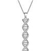 Aurora Tears Infinity Spiral DNA - Set di collane e orecchini a doppia elica, in argento Sterling 925, con ciondolo a molecola biologica, one size, Metallo, Zirconie sintetico