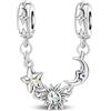LIGHTDOG Collana di sicurezza in argento 925 Charms Bracciali Regalo carino di gioielli per donne ragazzea Moda perline pendenti