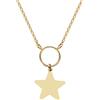 WANDA PLATA Collana Stella in Argento 925 Placcata Oro 18 k, per Donna, Ragazza, Ciondolo Stella e Cerchio, in confezione regalo, 40 cm + 6 cm extensión, Placcato oro, Non Applicabile