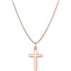 U7 Collana Donna Croce Placcato Oro Rosa Catena Veneziana Taglia Media