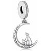 Mon & Sons Ciondolo in argento Sterling 925 con scritta in lingua inglese Mother Daughter I Love You a forma di cuore, cavallo, gatto, cane, pinguino, compatibile con braccialetti Pandora, Metallo