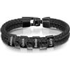 Wamantic Bracciale da Uomo in Pelle Personalizzato con Nome Braccialetti per Papà Nonno Marito Fidanzato Regali Personalizzati per la Festa del papà Natale