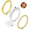 ABPBA 3 pezzi anelli da donna con anello di ansia, anello anti-stress da donna, set di anelli impilabili in oro e argento, anelli anti-stress alla moda, 54, Metallo