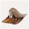 KeyHome Store Conchiglia Decorativa in Vetro Marrone Sfumato Giallo h.13x28 cm