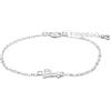 LUXENTER Bracciale Alphabet finitura argento - Lettera P, Talla única, Metallo, Senza pietra preziosa