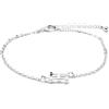 LUXENTER Bracciale Alphabet finitura argento - Lettera H, Talla única, Metallo, Senza pietra preziosa