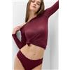 Intimissimi Slip In Cotone E Pizzo Bordeaux