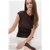 Intimissimi Maglia Manica Corta In Cotone Superior A Costine Marrone
