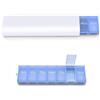 HASLED Porta Medicine Settimanale 7 Scomparti Blu, Portapillole da Viaggio Portatile, Guscio Bianco, Contenitore per Farmaci per Casa, Viaggio e Lavoro