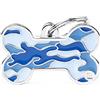 My Family Medaglietta per Cane Personalizzata Made in Italy, Osso Grande Camouflage Blu, Targhetta Cane con Incisione Gratis, Smaltata a Mano in Metallo, Collezione Style