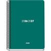 Dohe - Agenda scolastica 2026 2027, da settembre a giugno, giorno per pagina, A5 (15 x 21 cm), copertina flessibile in plastica rigida, rilegatura a spirale, spagnolo e inglese - Element Green