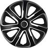 AUTO-STYLE AutoStyle Set di 4 Copricerchi Livorno 16 Pollici Argento/Look Carbonio Nero