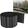 YUENFONG Bordo flessibile per aiuole, 10 m, in metallo zincato, per aiuole, decorazione da giardino, 15 cm, altezza 1000 cm x 15 cm, colore nero