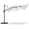 Arreditaly Ombrellone 3x4 Metri Con Braccio Retrattile Per Esterni Piscina Gazebo Terrazze Bar Hotel In Acciaio Inossidabile Braccio Rotabile 360° Telo Impermeabile Bianco