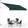 HOMASIS Tende da Sole per Esterno Estensibili, Protezione Solare Regolabile in Altezza, Tenda da Balcone senza Foratura, Tendalino Parasole con Manovella (Verde, 3 M)